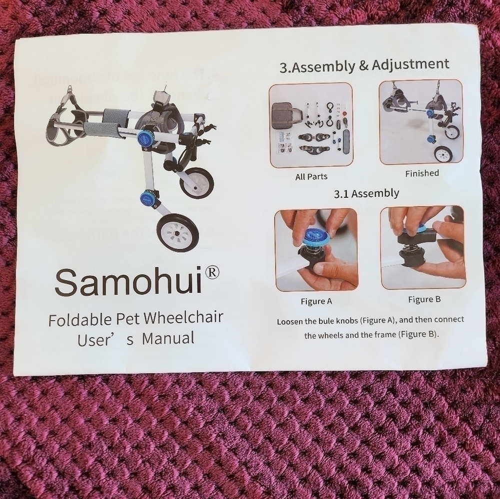 Foldable pet wheelchair for small dog